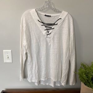 Zara White Long Sleeve Top